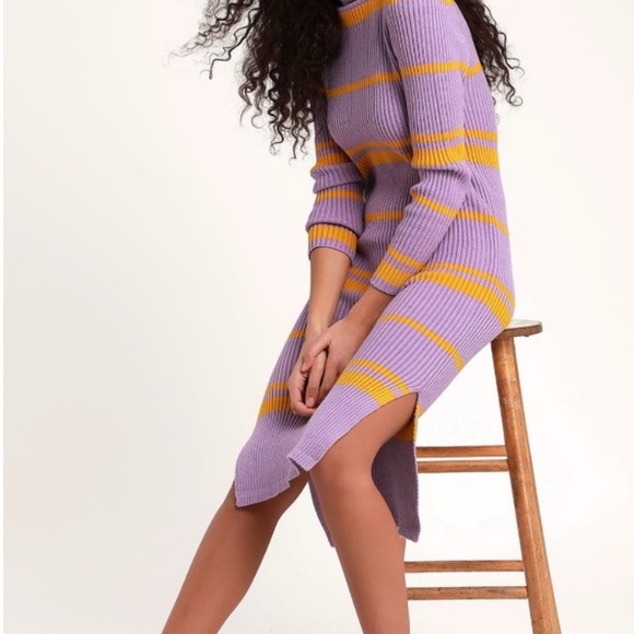 Anthropologie Dresses & Skirts - Anthropologie Lavender and Mustard Striped Dress